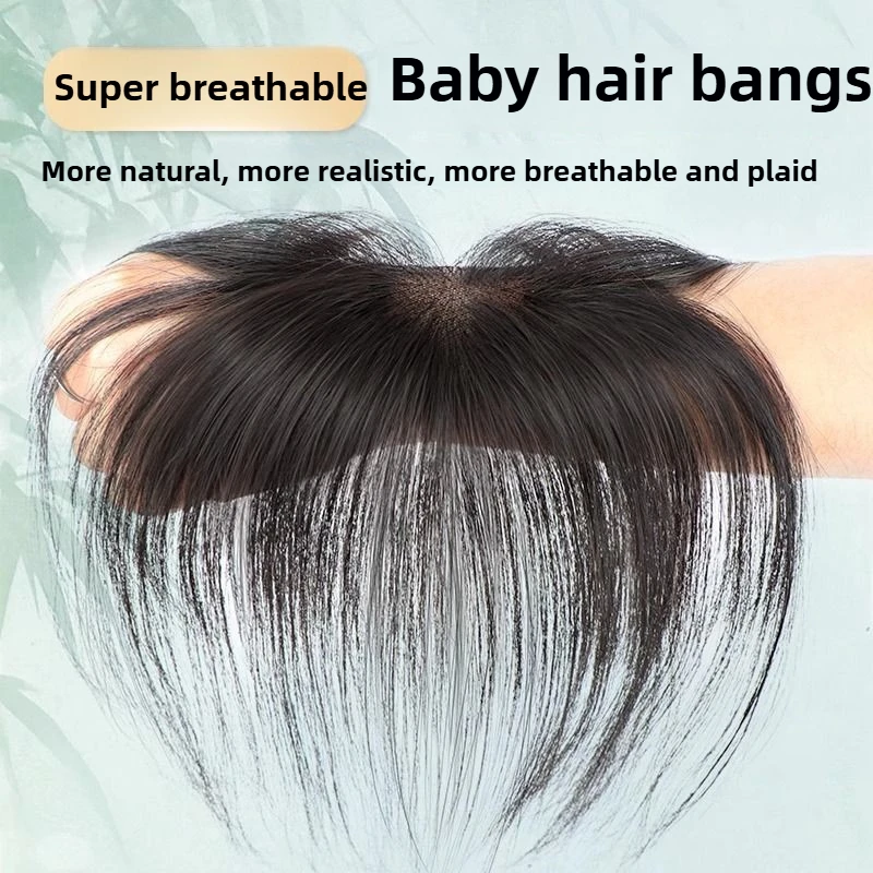 Ashely Wig Woman Thin Bangs Increase Amount of Hair Bangs Clip-in Extensions Human Hair High Temperature Fiber Synthetic Bangs