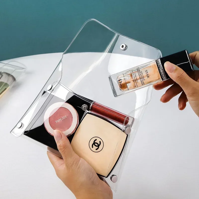 Portable waterproof travel cosmetics storage bag PVC material transparent storage box small items storage bag to prevent loss 5