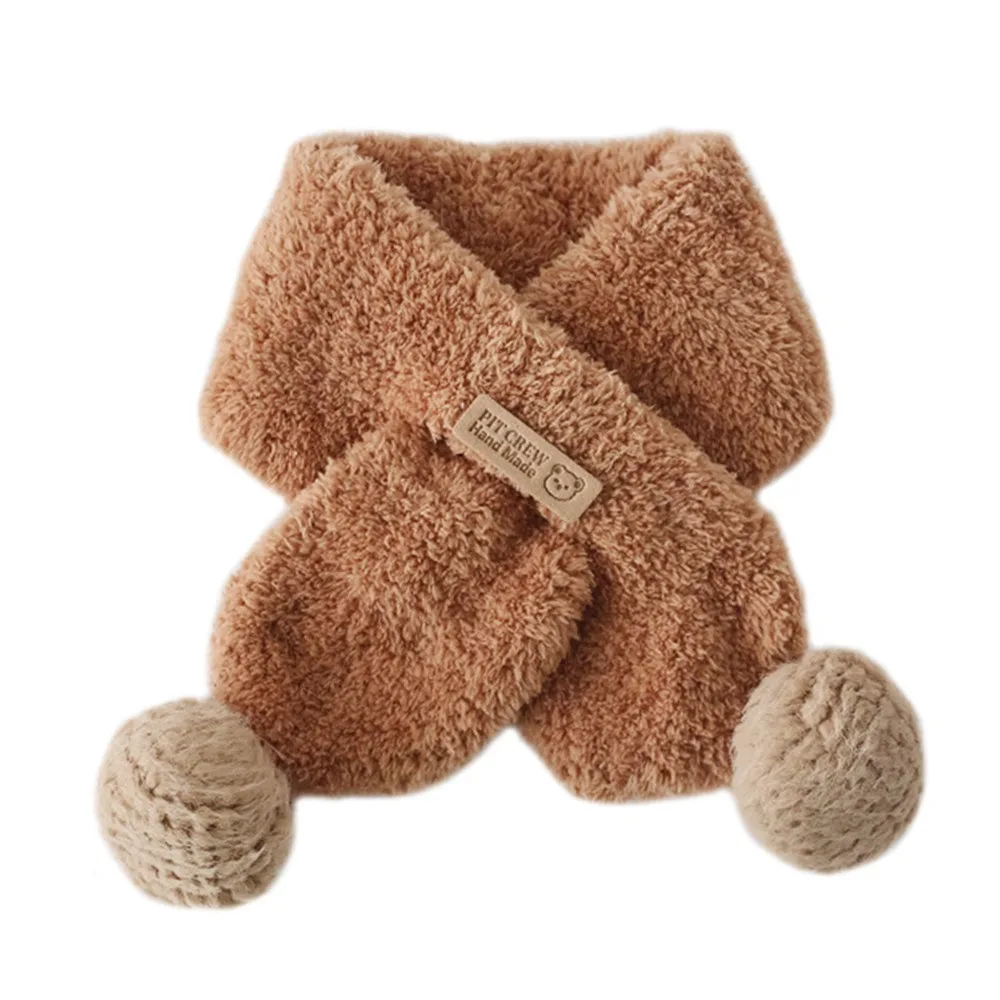 1-5 Years Old Winter Cute Kids Winter Scarf Warm Windproof Children Neck Warmer Soft Cartoon Plush Scarves for Baby Boys Girls