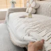 Fluffy Lines Stripes Jacquard Sofa Towel with Tassels, Double-side, for Living Room Camping Picnic Large Blanket Leisure Relax 1