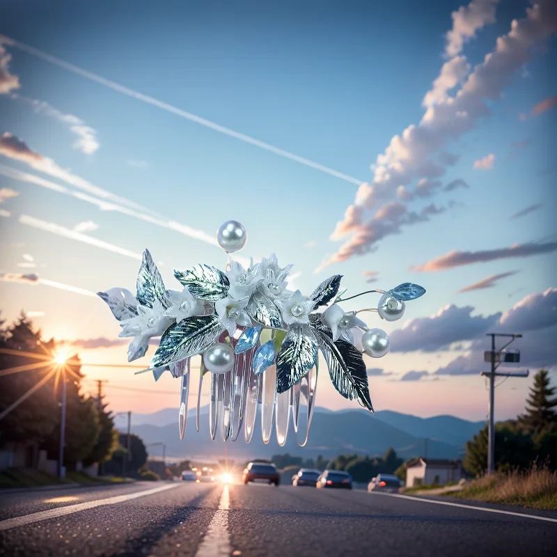 Wedding pearl hair comb bridal crystal headpiece flower side comb hairpin bridal hair ornament suitable for ladies and girls