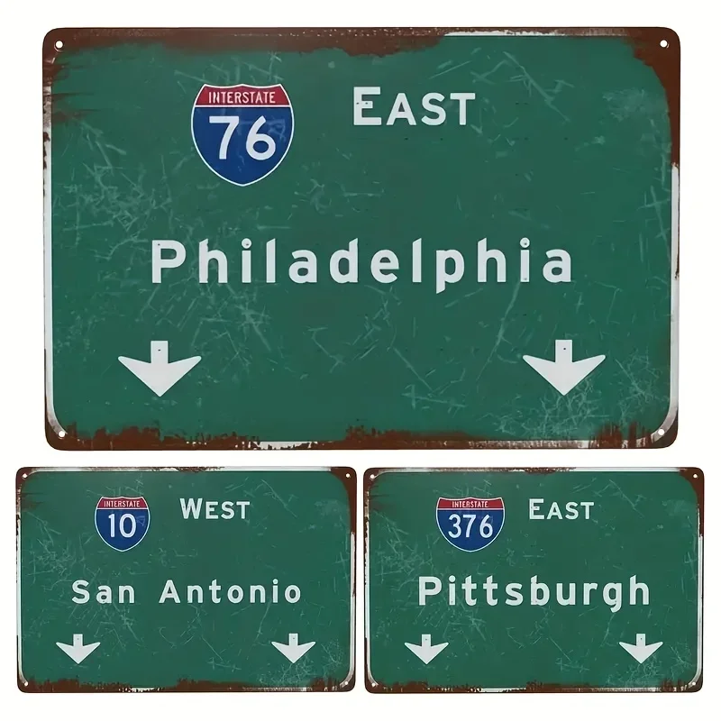

Metal Sign Old-Fashioned East Philadelphia Intercontinental 76 Road Sign Bar Club Restaurant Vintage Wall Decoration Posters
