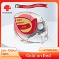 Gold on Red Ribbon