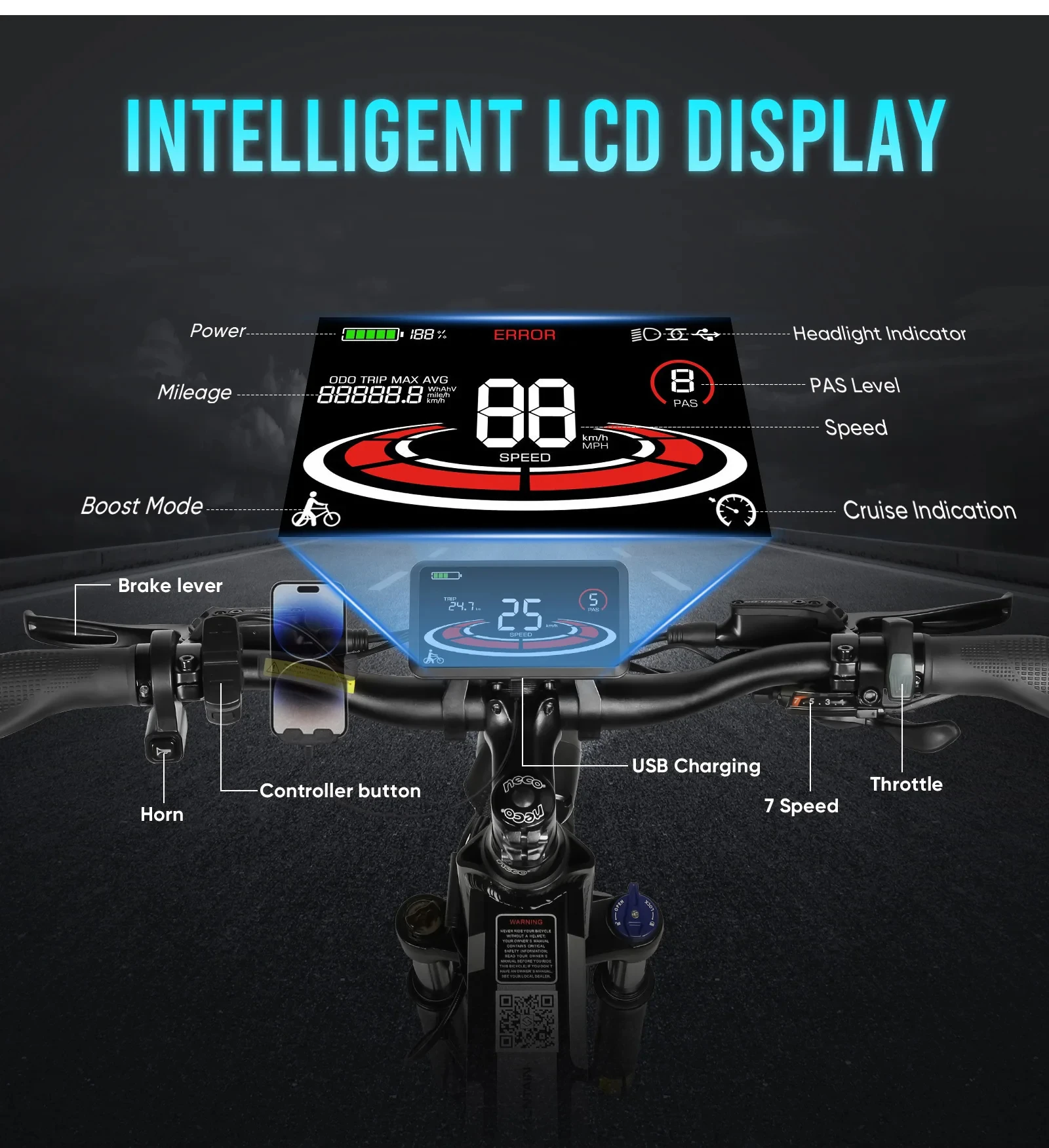 Pieghevole Samebike LO26 PLUS Bici Elettrica 48V 15Ah Batteria 1000W Motore e bici 45KM/H Velocità Massima 26 pollici pneumatico Bicicletta Elettrica - immagine 3