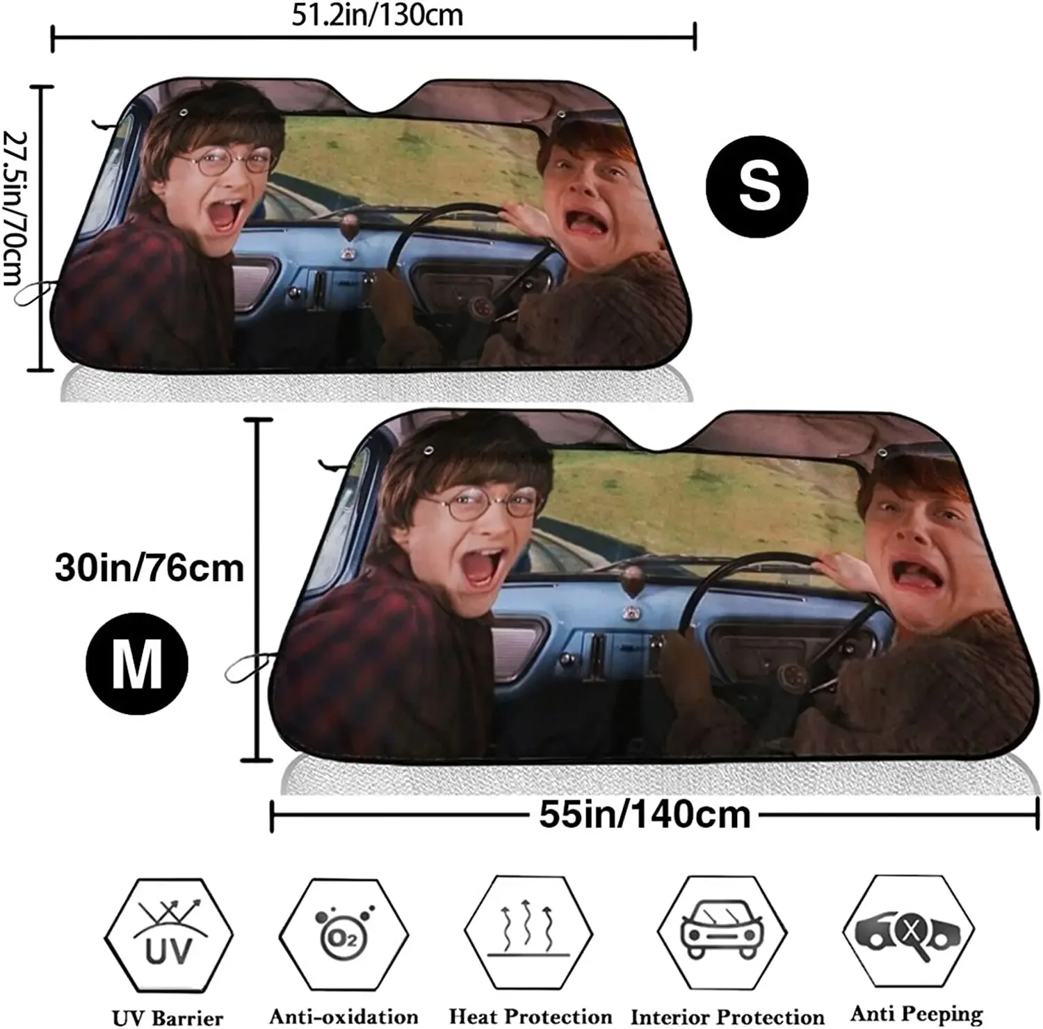 AFOK Harry Magic Po-Tter Car Windshield Sun Shade Universal Fit Car Sunshade Front Window Visor Protect Your from Sun Heat