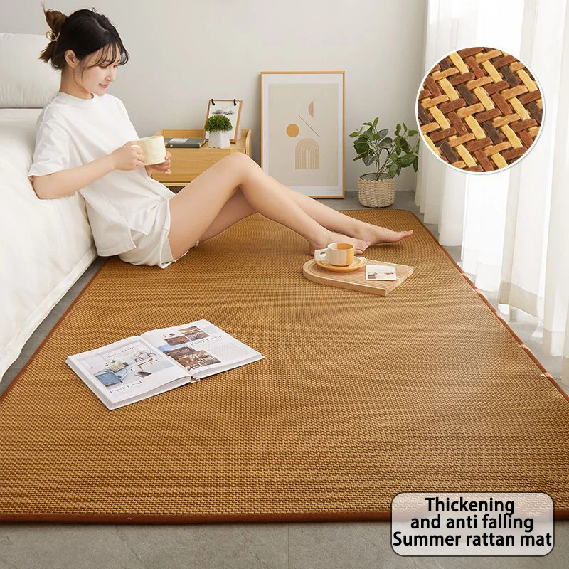 

Summer Laying The Floor Sleeping Mat Artifact Rattan Mat Sleeping Mattress Home Bedroom Cool Mats Floor Cushion Tatami Mattress