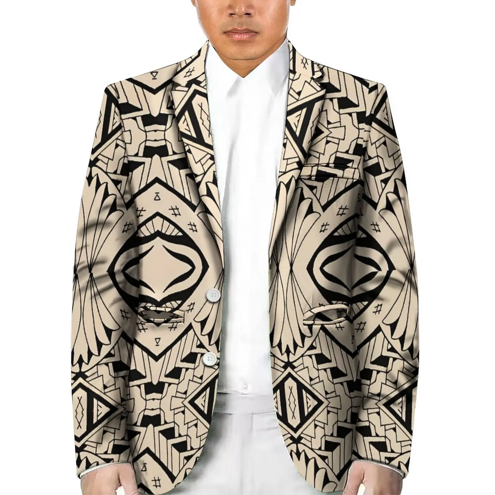 Support design men's casual suit Polynesian tribal fashion single breasted coat trend men's jacket business
