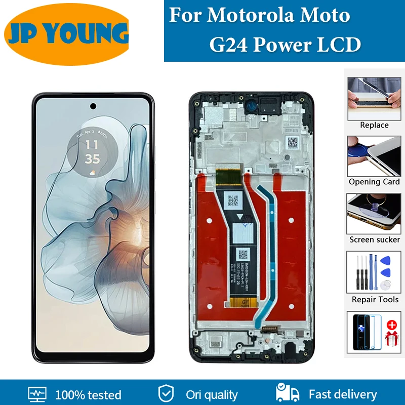 Display Lcd Original para Motorola Moto G24 Poder Painel de Toque Montagem Digitador Substituição da Tela 656