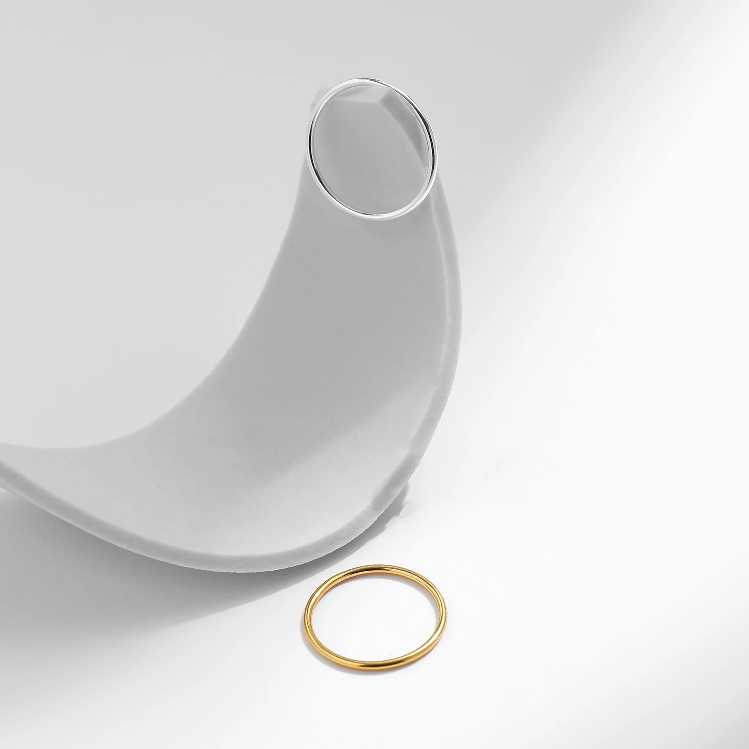 Silver Rings 925 Sterling Silver Minimalist Thin Stackable Fashion Rings Classic Gold Color Fine Jewelry For Women Girl Party Gifts