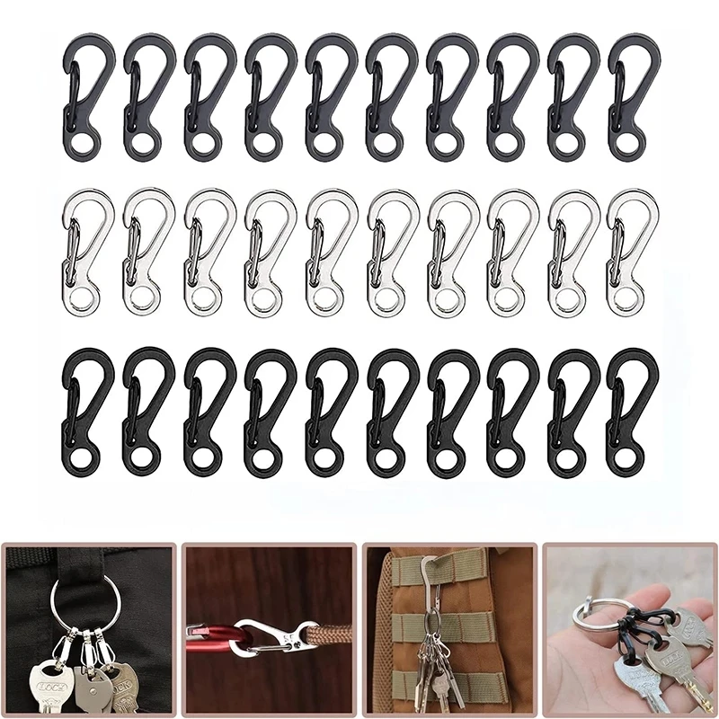 10Pcs/lot Mini Carabiner Camping EDC Survival Climbing SF Spring Backpack Clasps Keychain Paracord Tactical Gear Hooks Key Chain climbing carabiner