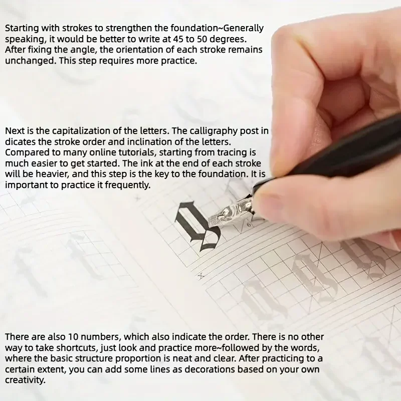 English Calligraphy and Gothic Calligraphy Copying Workbook Beautiful English font Learn English copybook Libros Livros - 3