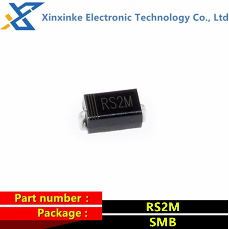 

50PCS RS2M SMB(DO-214AA) 2A 1000V SMD Fast Recovery Diode Rectifier