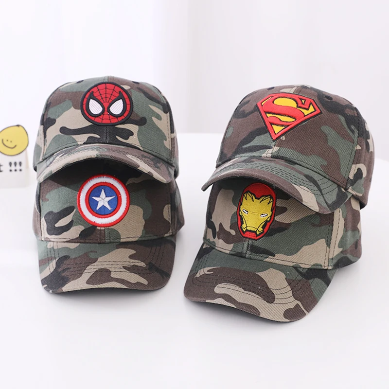 Autumn Disney Anime Spiderman Baseball Cap For Children Outdoor Kids Camouflage Caps Boys Cartoon Embroidery Hip Hop Sun Hat 6
