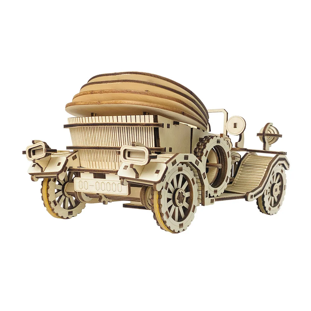 3D Wooden Puzzle Handmade Retro Convertible Model Handmade DIY Assembly Toy Jigsaw Model Building Kits for Children Gift 4