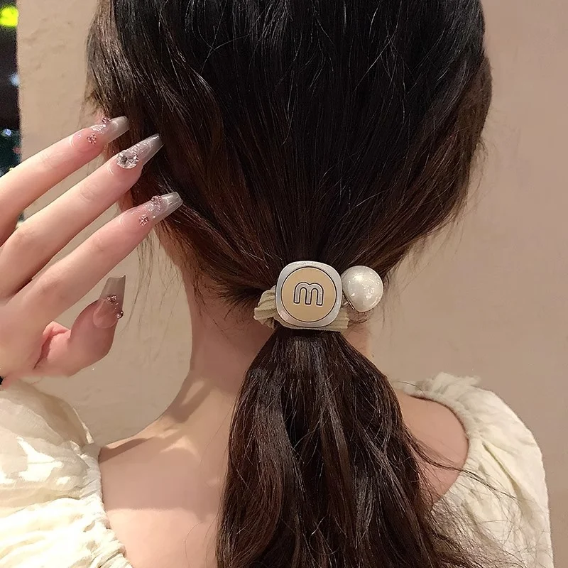 Luxurious Pearl-Embellished Elastic Hair Accessories