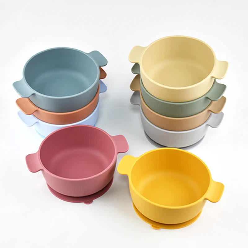 1PC 100% Safe Silicone Baby Tableware Suction Dinner Set Eating Training Baby Stuff Cartoon Cute Bowl Toddler Tableware BPA Free 5