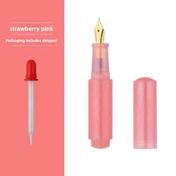 MAJOHN Candy Color Mini Fountain Dip Pen - Artistic Girl Cute Ins Style Stationery - F (Strawberry pink)