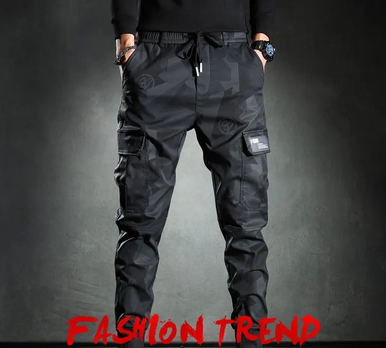 Description Picture 2 of itemMen's Camouflage Casual Drawstring Cargo Pants New Slim Fit Fashion Elastic Waist Fashion Leggings Sweatpants