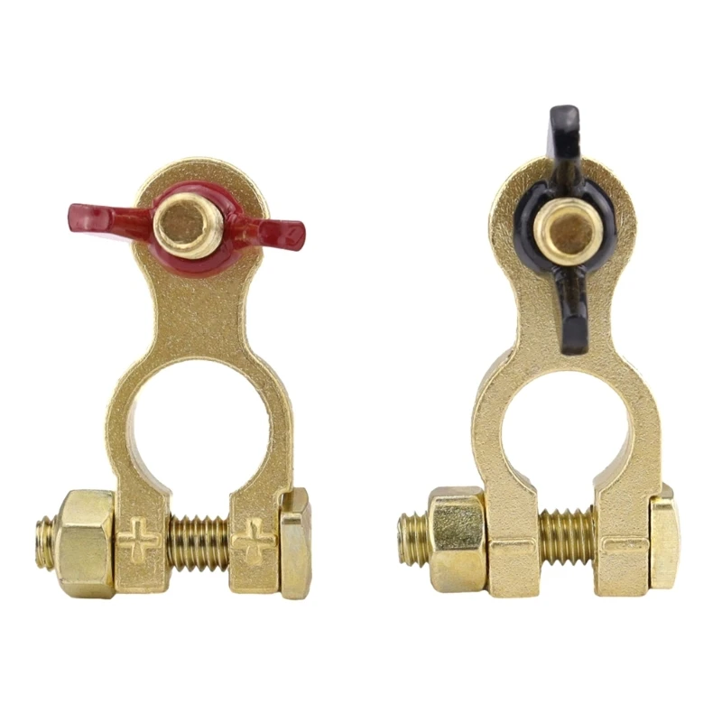 2Pcs Car Battery Terminals Connector Top Post Positive Negative Connector Clamps F19A