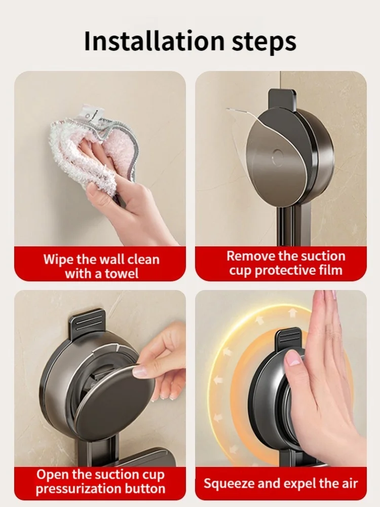 No-Drill Bathroom Suction Shelf 5