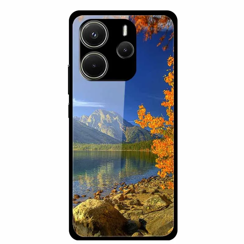 Space-Themed Soft Bumper Tempered Glass Case with Premium Protection