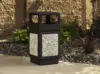 Canmeleon Garbage Can for Indoor and Outdoor Use, Durable & Weather-Resistant Trash Receptacle with Stone Panels, 38 Gallons 4