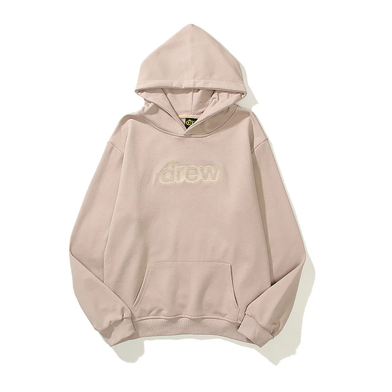 Embroidered Drew House Hoodies Women Oversized One Piece t shirts Pure  Cotton Khaki Black Casual Mens Clothing - AliExpress
