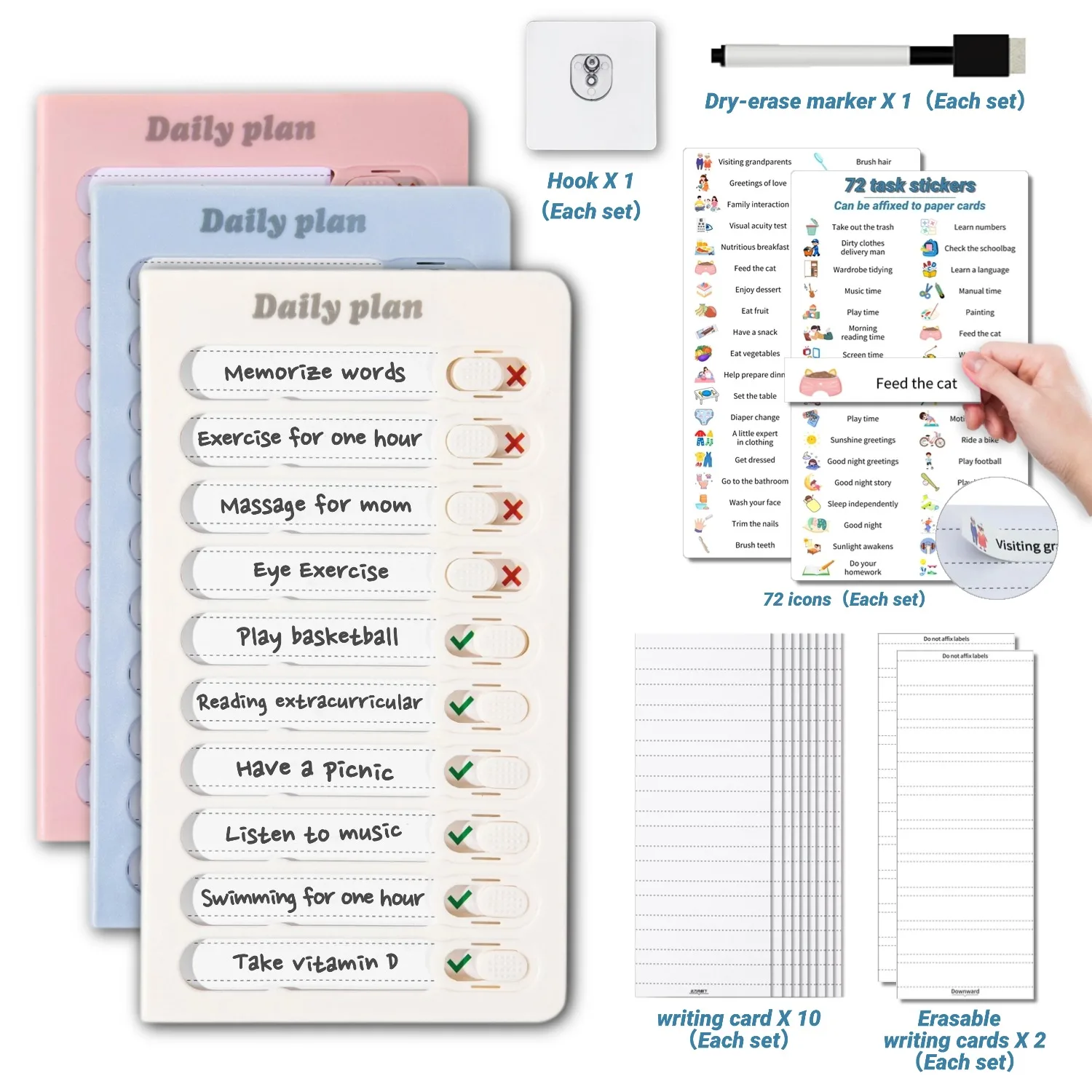Magnetic Erasable Planner Board with Accessories