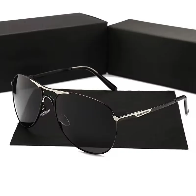 Classic Men's Polarized Sunglasses Metal Driving Male Light Sun Glasses for VW V