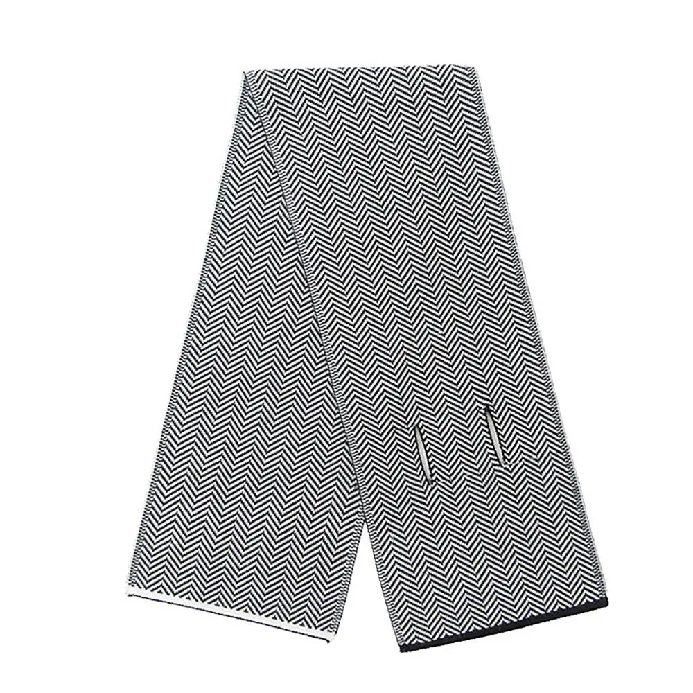 Elegant 90x18cm Knitted Scarf Line All-match Thickened Shawl Winter Warm Short Scarves for Woman Man 3