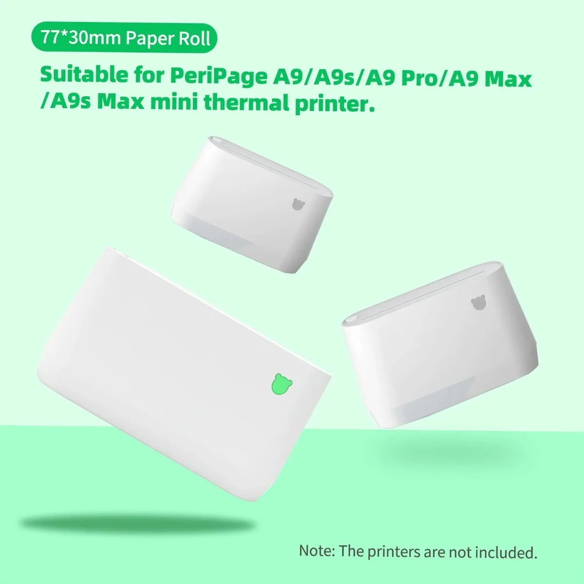 56mm 77mm Translucent Photo Stickers Adhesive Thermal Paper Transparent Rolls for For PeriPage A9/A9s/A9 Pro/A9 Max/A9s Max