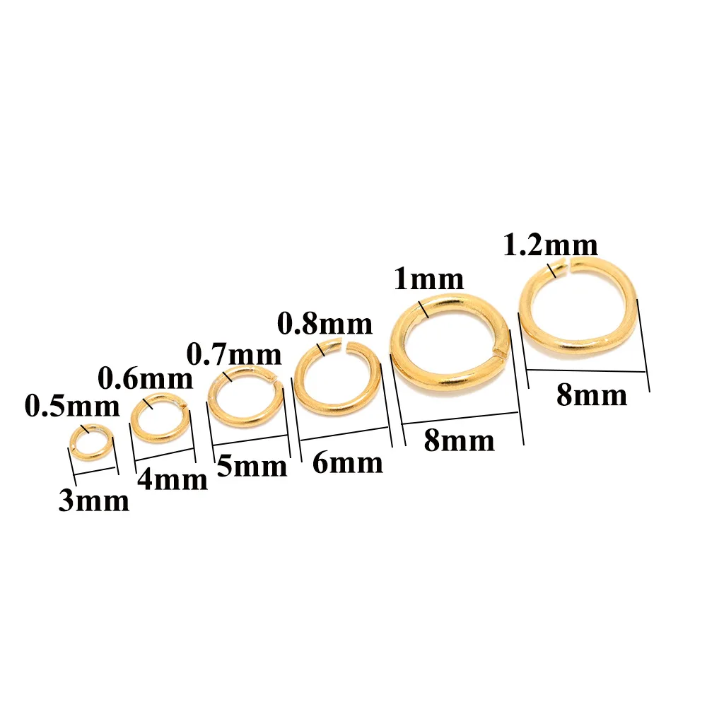 

Золотые открытые соединительные кольца из нержавеющей стали с одной петлей, 3/4/5/6/8 мм, металлическое разделенное кольцо, соединитель, Ювелирная фурнитура, оптовая продажа, 100 шт.