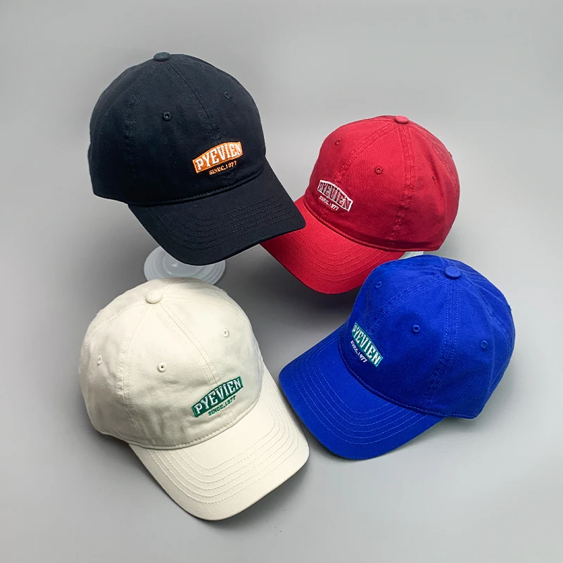 

Kpop Ins Style Letter Embroidery Men Women Baseball Hats Cotton Casual Korea Comfortable Unisex Fashion Sport Streetwear Caps