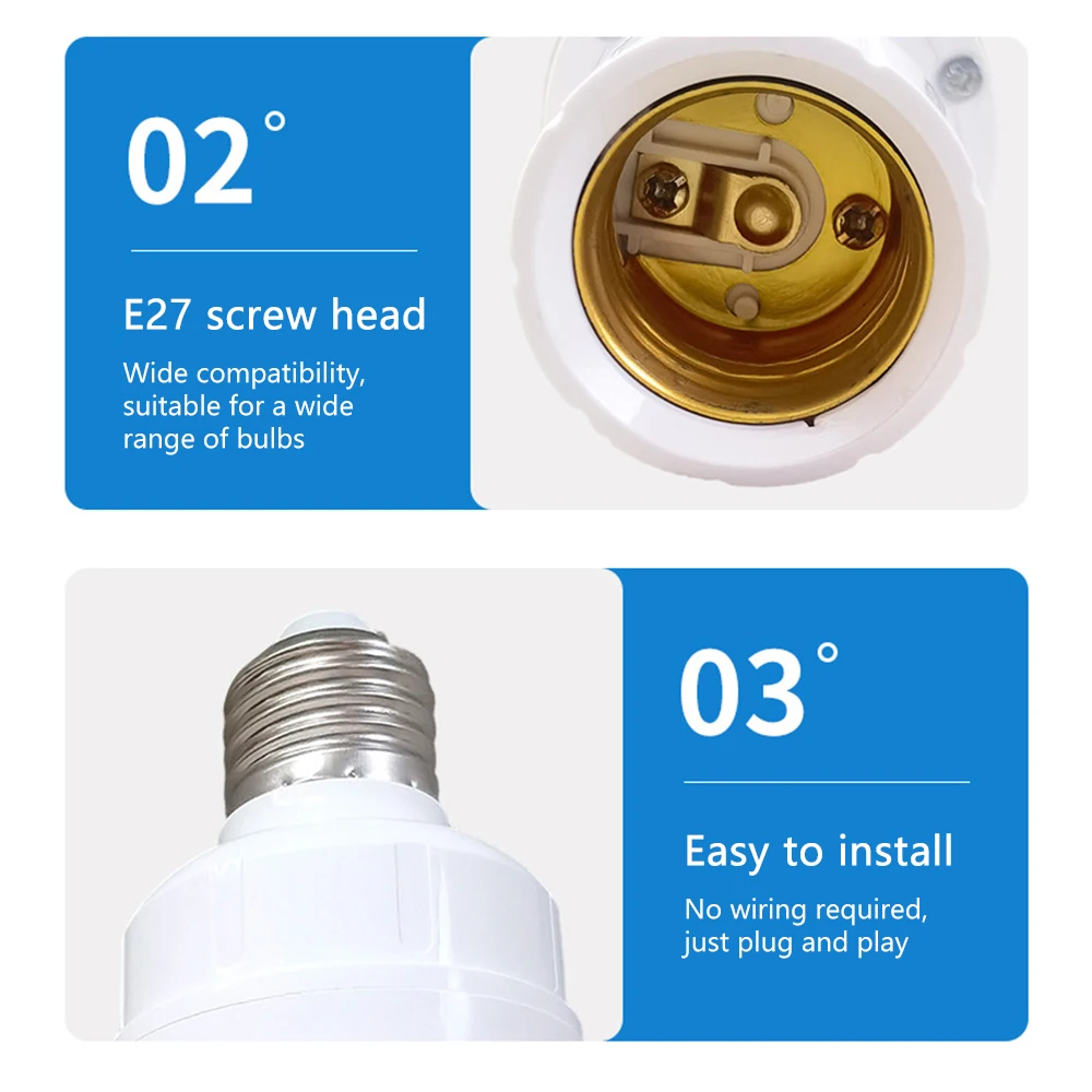 PIR 모션 센서 스위치 램프, AC 85-265V E27 소켓 컨버터, 거치대 복도 지능형 스위치 전구 램프 거치대
