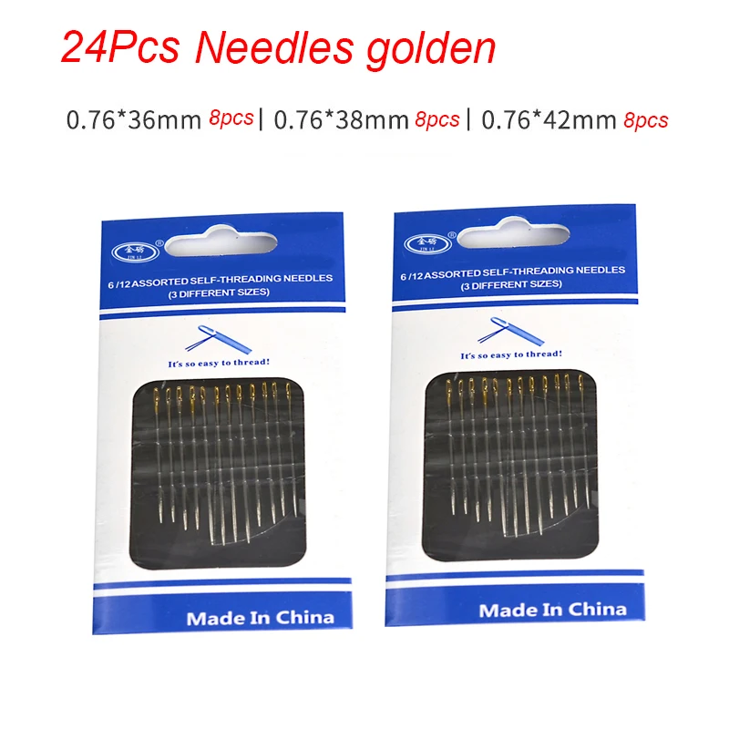 36/24/12Pcs Blind Sewing Needle Stainless Steel Multi-size Side Hand  Household Sewing Needless Threading Apparel Sewing - AliExpress