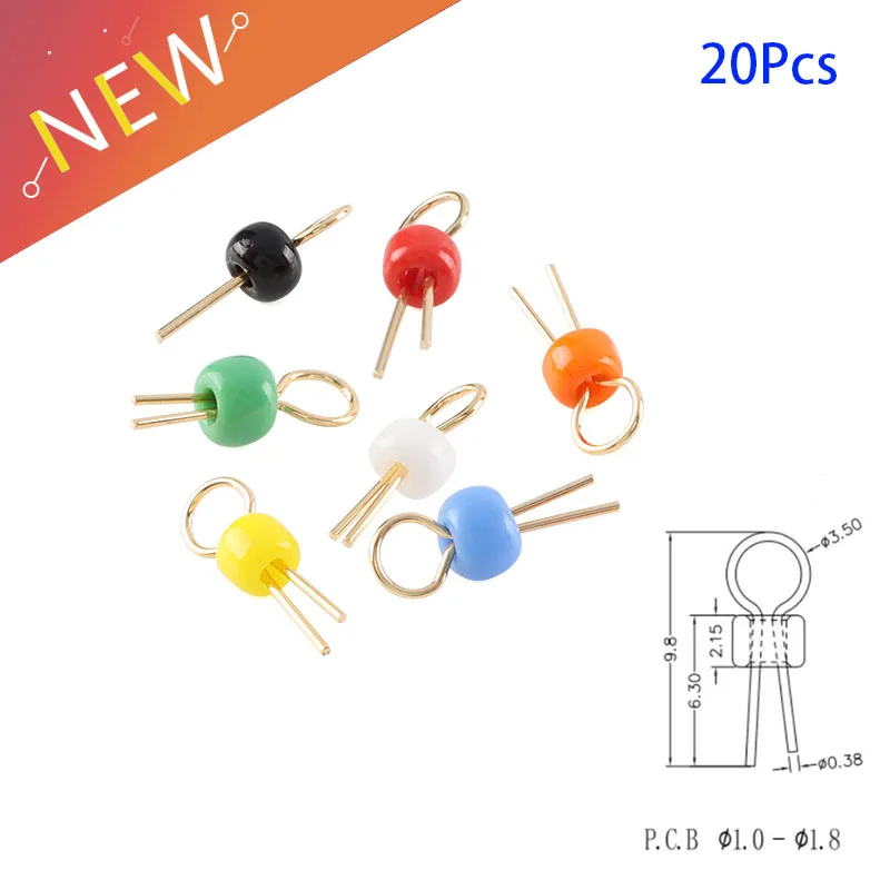 20Pcs Pcb Test Point Thm Bead Placcato Oro Ceramic Test Loop Circuit Board Test Pin Resist Terminali Ad Anello Ad Alta Temperatura