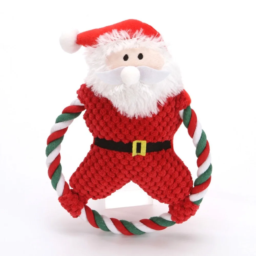 

New Pet Toys Santa Claus Gingerbread Man Cute Bear Plush Squeak Toys for Cats Dogs Toys Christmas Gifts Dog Accessories