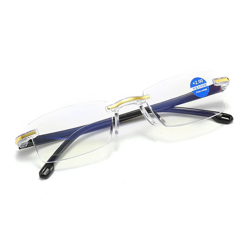 2023 New Presbyopia Glasses, Gold Plated, Frameless, Trimmed, Stylish, Lightweight, Anti Blue Light Presbyopia Glasses