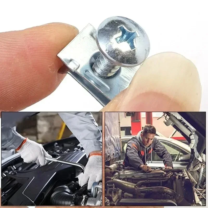 M5 U-Type Anti-Rust Metal Fasteners with Screws for Auto Fender and Bumper Protection