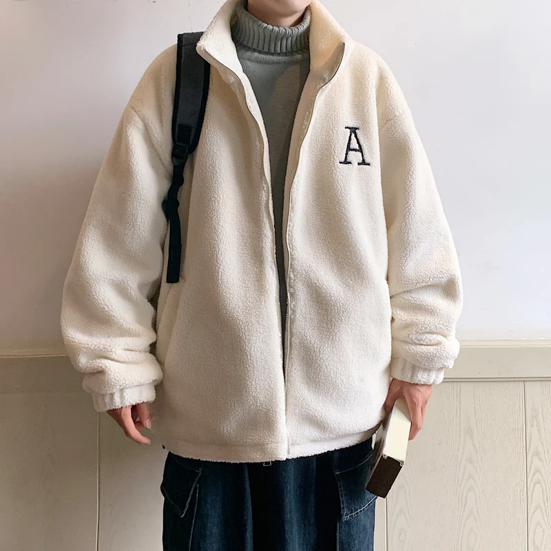 Winter Mens Woolen Fleece Jackets And Coats 2023 Casual Windbreaker Warm Outwear