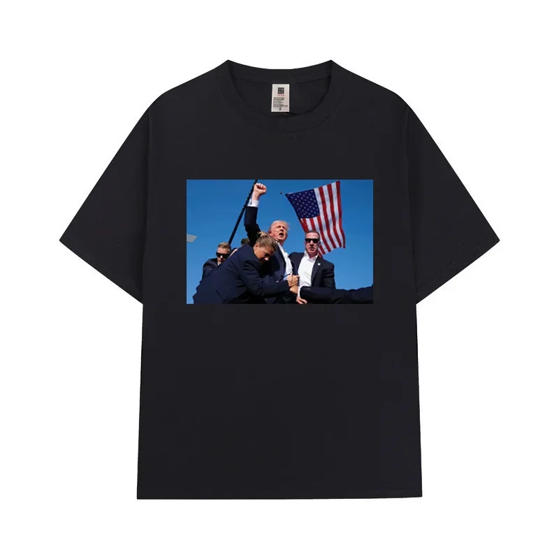 thumbnail image 1 of Trump tenía razón en todo Camiseta estampada con partidario de Donald Trump Camiseta de algodón de moda con cuello redondo y manga corta informal para hombre, 1 of 5