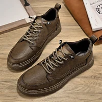Men Outdoor Non-Slip Men's Sneakers Soft-Sole Rubber Man Breathable Trendy Skate Shoes New Mens Genuine Leather Casual Shoes 1