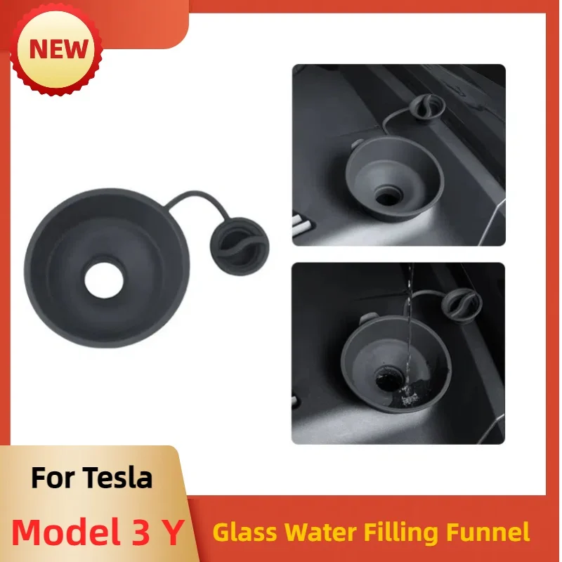 Filling Funnel For Tesla Model 3 Y 1Pcs Car Windshield Water Filling Funnel Front Hood Wiper Liquid Filling Leak Proof Funnel Tool Accessories