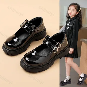 Children Leather Shoes 2025 Autumn New Fashion Korean Soft Bottom Anti-slippery Girls Princess Shoes Toddler Performance Shoes 1