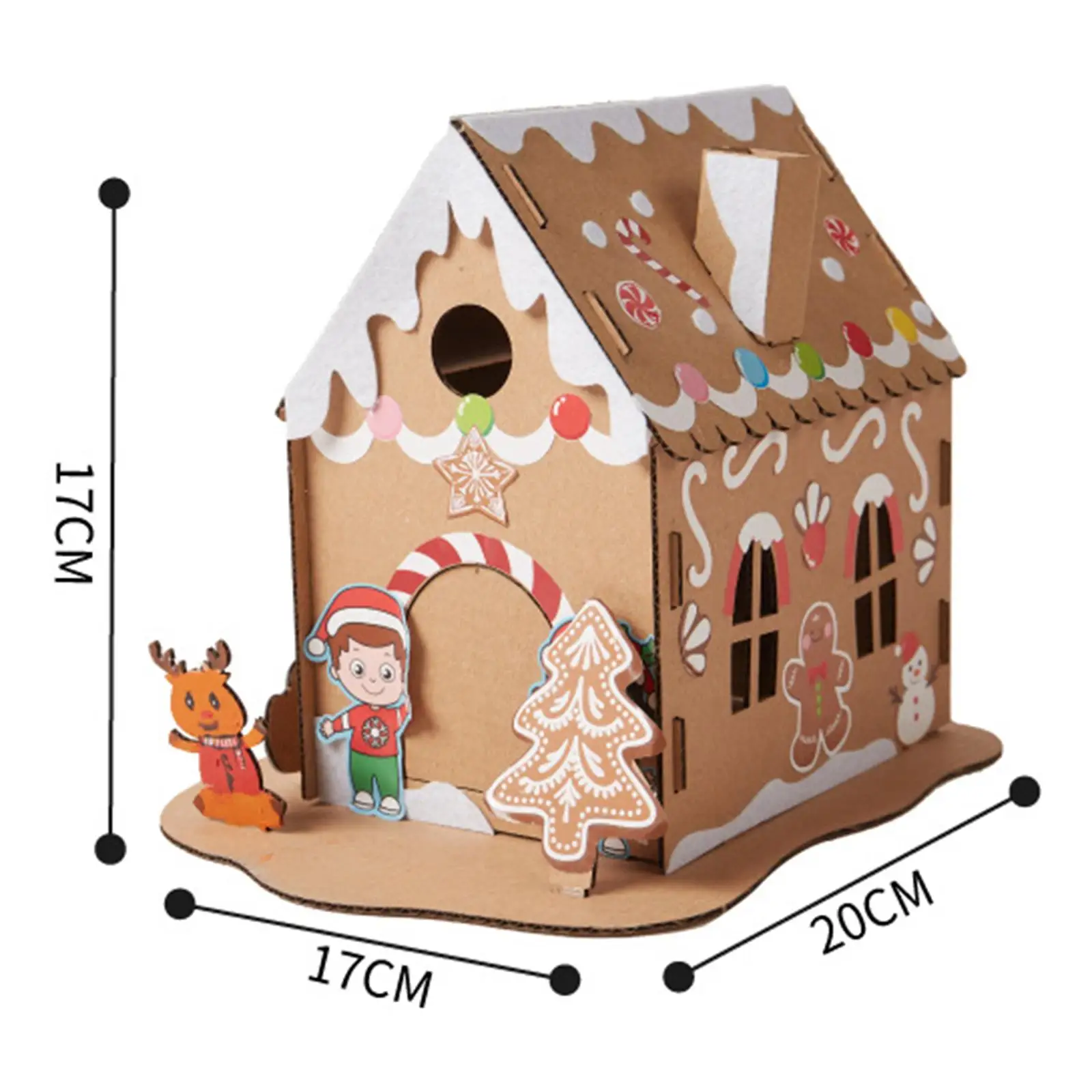 Christmas Cardboard House Kits Play Fun Indoor Outdoor Decorations Christmas 6