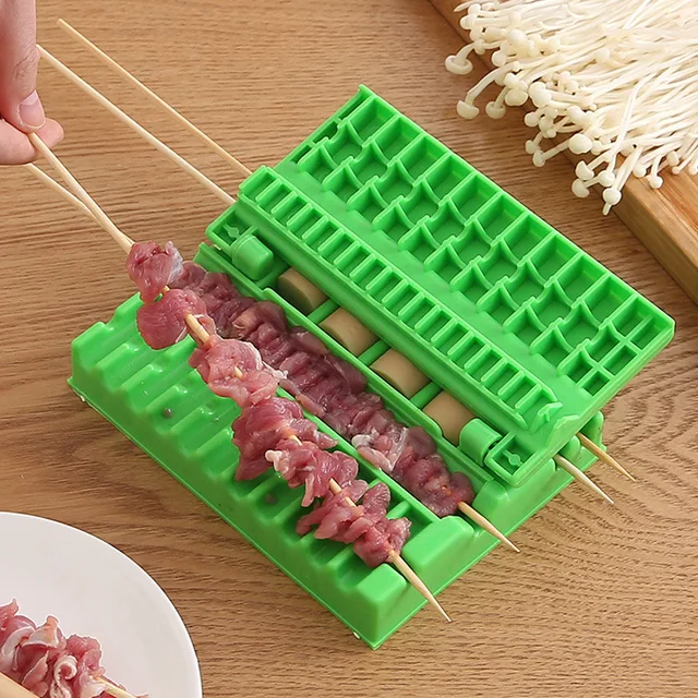 Barbecue Stringer Nyárs Kebab Készítő Doboz Kültéri Multifunkciós Szerszám Birka Marhahús Gép Bbq Kiegészítők