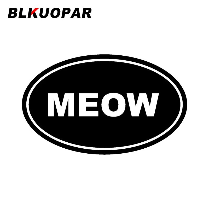 

BLKUOPAR Meow Euro Oval Car Sticker Personality Waterproof Fashionable Funny Die Cut Occlusion Scratch ATV Car Accessories