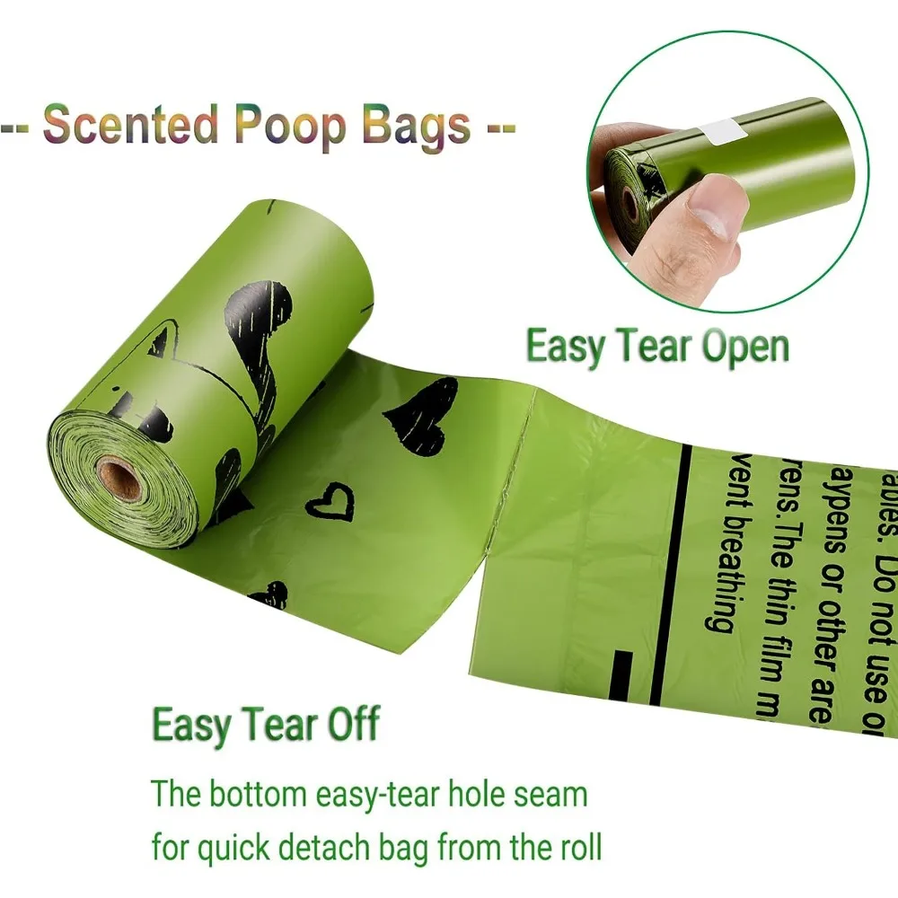 Dog Poop Bags Rolls Leak-Proof with Dispenser – 450 Count