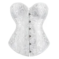 Corset sexy pour femme, imprimé noir, style gothique, avec ceinture amincissante et serre-taille, à lacets, grandes tailles S-XXL 4