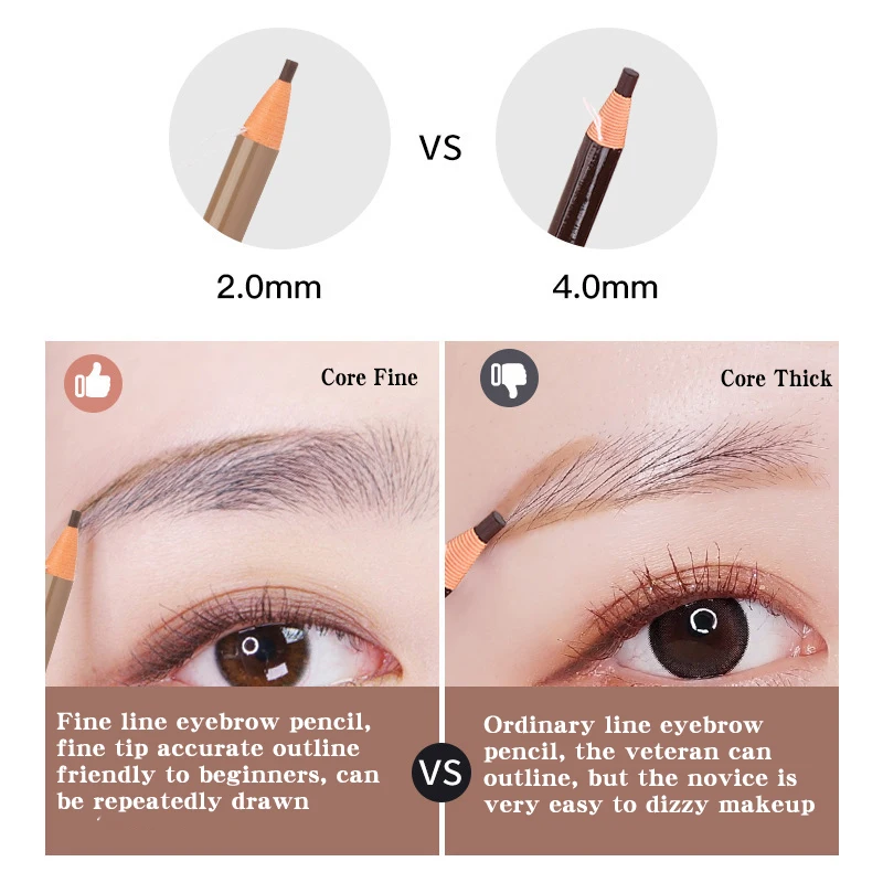 6Pcs Eyebrow Pencil Fine HAOZHUANG High Quality Professional Makeup Korean Eyebrow Enhancers Microblading Eyebrow Pencil Woman 5